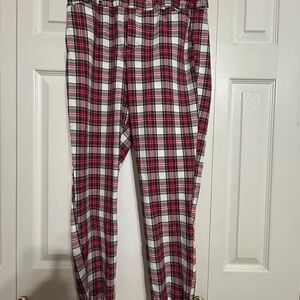 Old Navy Red White Black Plaid Cropped Pants